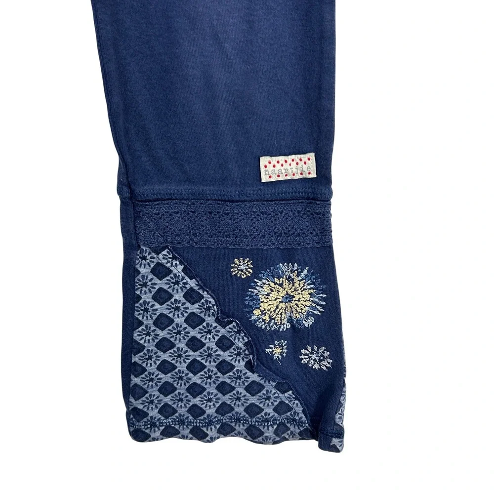 Naartjie Kids Boho Patchwork Top Flare Leggings Set Girls 8 Blue Cottagecore